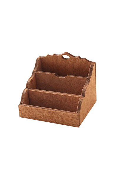 Choice بيت دمى مصغر بني بمقياس 1:12، رف تخزين مكتبي، صندوق منظم، رف كتب، ديكو...