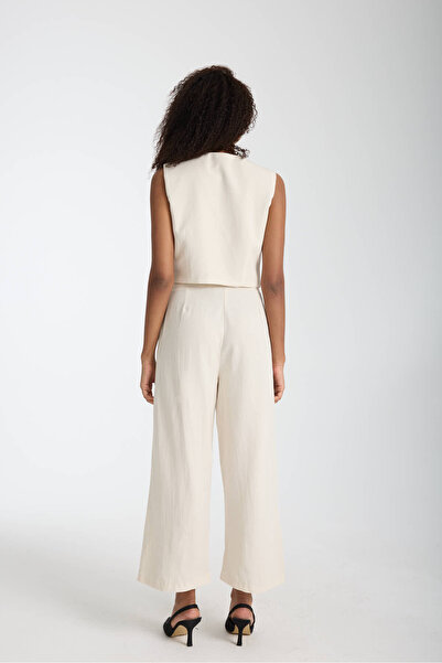 İLKCET MODA Γυναικείο Σετ Παντελόνι Premium Κεντημένο Γιλέκο