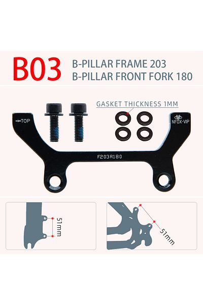 Choice B03-f203r180 Disc Brake Base Pads Set Electric Mountain Bike Pm/is 160 180 203 Mm Aluminum Alloy Cal