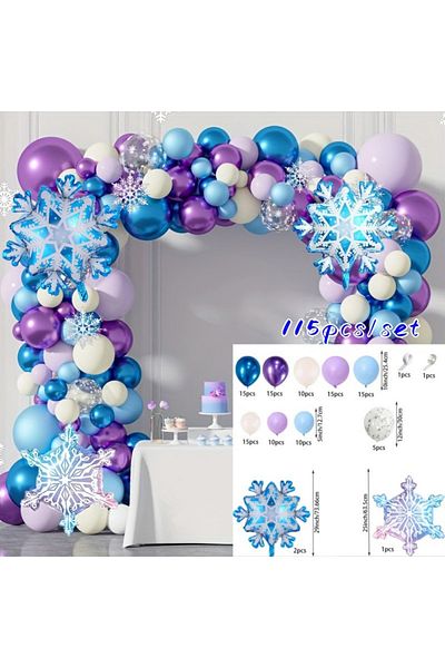 Choice Other Multi 115pcs Ice And Snow Themed Balloon Garland Arch Kit Birthday Shower Decorations, Wedding