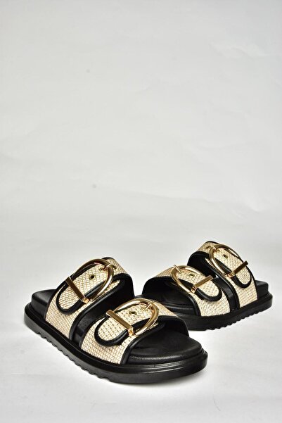 Fox Shoes U725792017 Чорні плетені жіночі капці