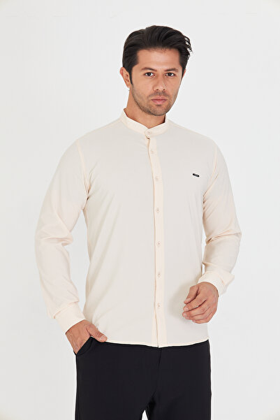 masso moda Ανδρικό πουκάμισο εφαρμοστό Hakim με γιακά κατάλληλο για καθημερινή χρήση