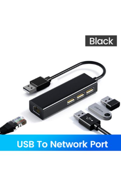 Choice Black Usb Adapter Ethernet Usb 2.0.1c/ma 3usb 2.0 Rj45 Hub For Macbook Xiaomi Samsung Windows Huawei