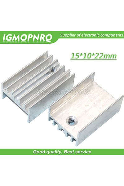 Choice 10pcs white Aluminum Heatsink Radiator 15*10*22mm Transistor TO-220 For TO220 Transistors IGMOPNRQ