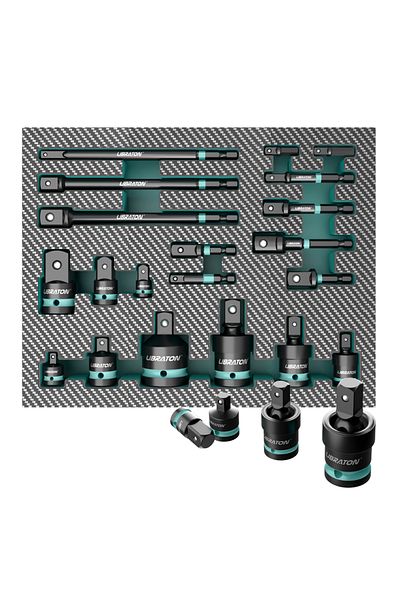 Choice 20 pcs set LIBRATON 1/4" 3/8" 1/2" Impact Socket Adapters and Reducer, Includes Reducers, Universal