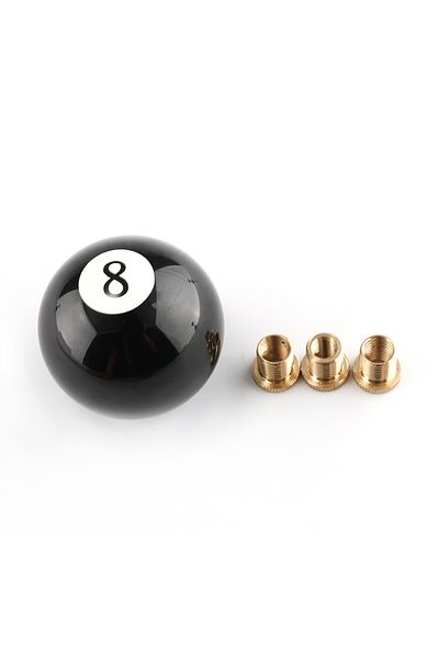 Choice Black 8 Universal Round Shifter Knob Black 8 Ball Racing Acrylic Speed Gear Shifter with 3 Adapters