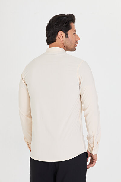 masso moda Ανδρικό πουκάμισο εφαρμοστό Hakim με γιακά κατάλληλο για καθημερινή χρήση