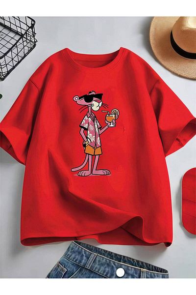 GLOWES Children's Unisex Panther Front Printed T-Shirt