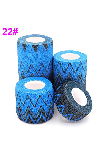 Choice شريط رياضي أزرق مموج 5 سم × 4.8 متر للرياضة، ضمادة ملونة للوشم، مفصل ا...