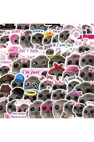 Choice 56pcs 56pcs Sad Hamster Meme Decals Cute Stickers Aesthetic Phone Notebook Suitcase Laptop Fridge Wa