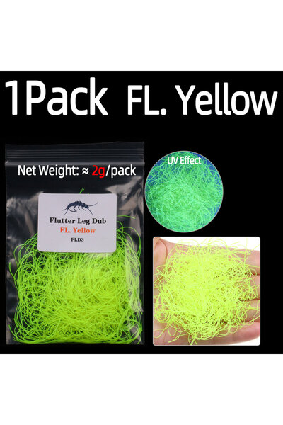 Choice عبوة واحدة من مادة ربط الذباب المصنوعة من السيليكون الأصفر FL.Yellow، ...