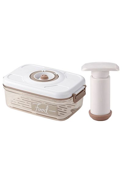 MOJOYCE 1.2L with Pump Food Vacuum Storage Box with Removable Drain Plate Fresh Container Airtight Fridge Or