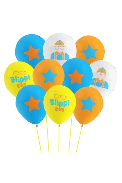 Choice 12INCH 30PCS Style 5 10/30/50PCS Blippi Theme Decorative Balloon Set 12inch Yellow Blue Orange Latex