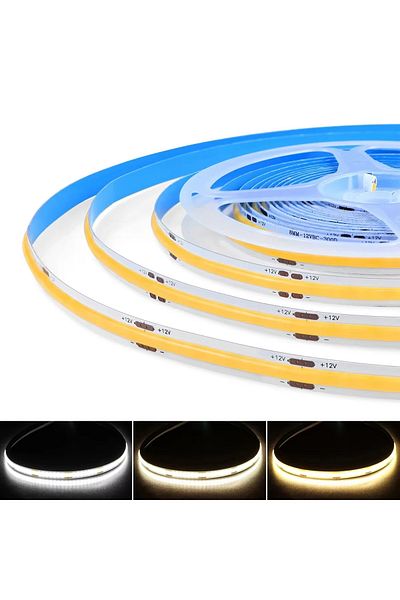 KUALOOL 2m DC12V WHITE DC 12V 24V FOB COB Strip 320Leds/M High Density RA90 White 3000K 4000K 6000K IP21 Fle