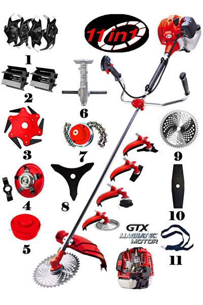 Wacker Pro Germany 11 In 1 Torq Stil 20 Hp Yan Tipi Ot Çim Biçme Tırpanı Toprak Eşeleme Akrobat Çapa Aparatı