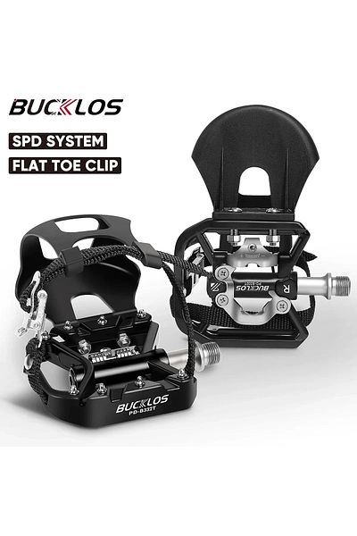 BUCKLOS Dual Side Pedals Bike Pedals Dual Function Mtb Bicycle Pedal Platform Non Slip Aluminum Allo