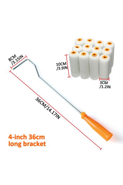 Choice 13Pcs/Set 100mm Paint Roller Cover Reusable Polyester Mini Paint Roller Cover + Handles Painting ...