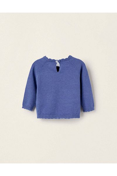 Ziddy Knitted Cardigan for Newborn Girls, Blue