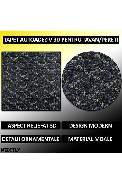 NEXTLY Set 10 X Tapet Autoadeziv 3d , Pentru Perete Sau Tavan, Waterproof, Ajustabil, Adeziv