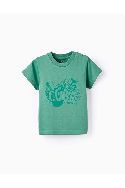 Ziddy Cotton T-shirt for Baby Boys 'Cuba', Green