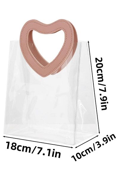 Choice Other 3pc Red 1pc Pink Gift Bag With Heart-shaped Handles,bridal Party,clear Gift Bag,heart Shape,an