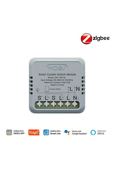 MOES Zigbee Module MOES Tuya WiFi/ZigBee Smart Curtain Switch Module, Mini, For Rocker Reset Switch, App