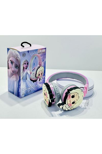 Generic Stylish Girlish Wireless Bluetooth Headset (Pink)| Lightweight, Foldable, Long Battery Life