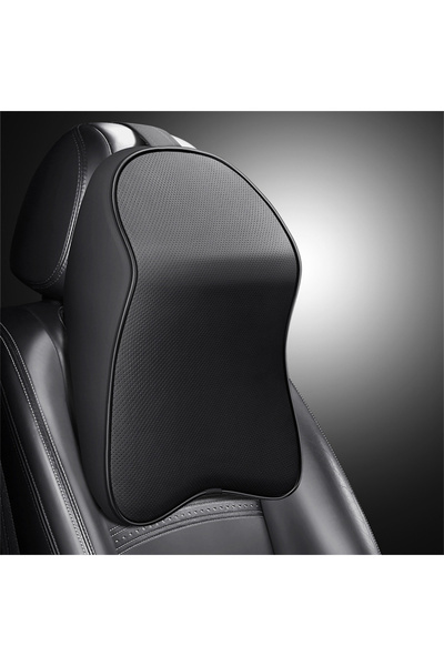 Choice1 black 3D Nappa PU Leather Headrest Memory Foam Rest Pillow Headrest C...