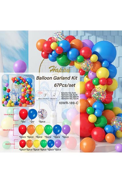 Choice Other 10wr-189-c Biapian Rainbow Balloon Arch, 67pcs Rainbow Balloon Garland Kit, Colors Latex Ballo
