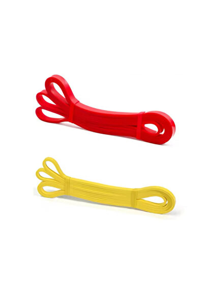 2-Piece Set Beginner Yoga/Pilates Resistance Band Yellow and Red Resistance Band