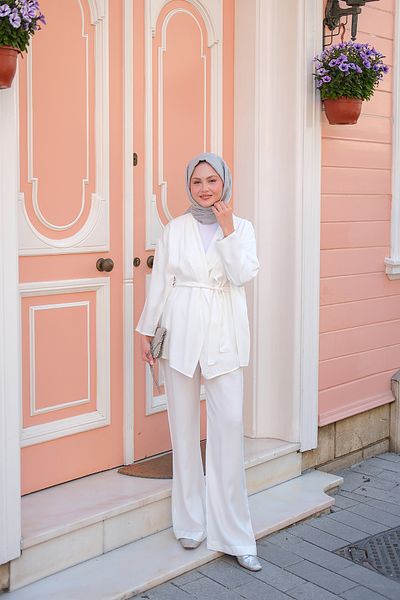 LOCCO Women's Beıge Suit White