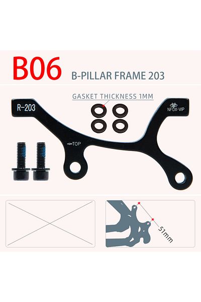 Choice B06-r203mm Disc Brake Base Pads Set Electric Mountain Bike Pm/is 160 180 203 Mm Aluminum Alloy Calip