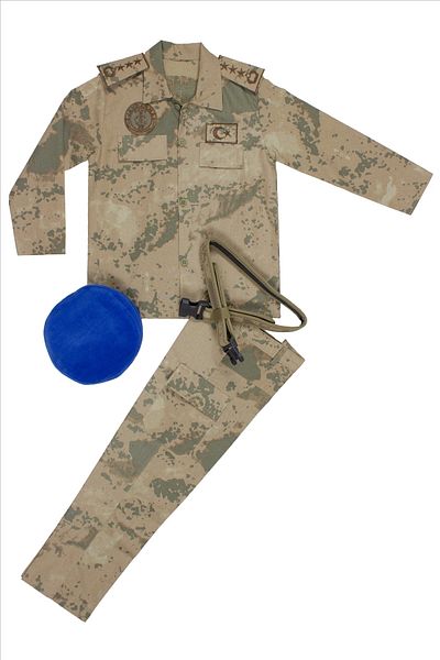 İZMİR ASKERİ MALZEME Gendarmerie Commando Camouflage Long Sleeve Colonel Children's Costume Suit