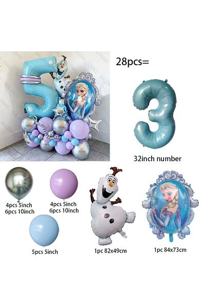 Choice As Picture Style-3 28pcs Frozen Foil Balloons Set Elsa Princess Cartoon Theme Party Decorate Girls B