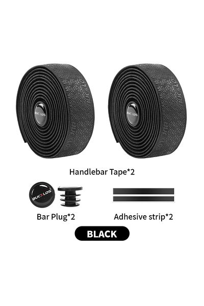 BUCKLOS Black Bike Handlebar Tape Eva Pu Road Bicycle Handlebar Tape Anti-slip Shock Absorption Cycl