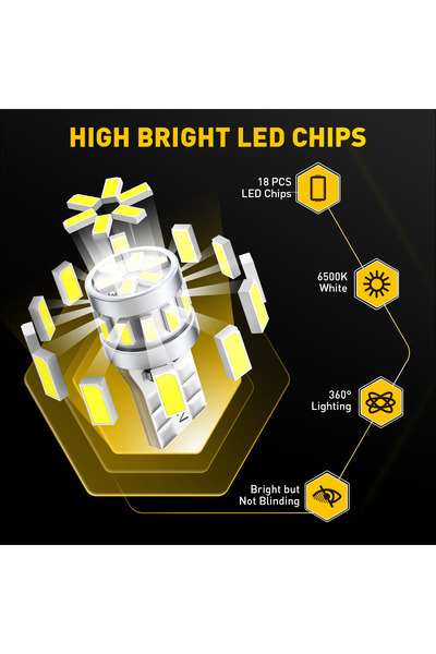 Choice T10 AUXITO قطعتين T10 W5W LED حجم صغير 6500K أبيض 168 194 2825 مصباح LED داخلي للسيارة باب صندوق السيارة