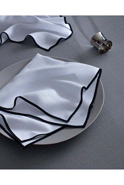 Madame Coco Nostang 2'li Peçete - Beyaz/Lacivert