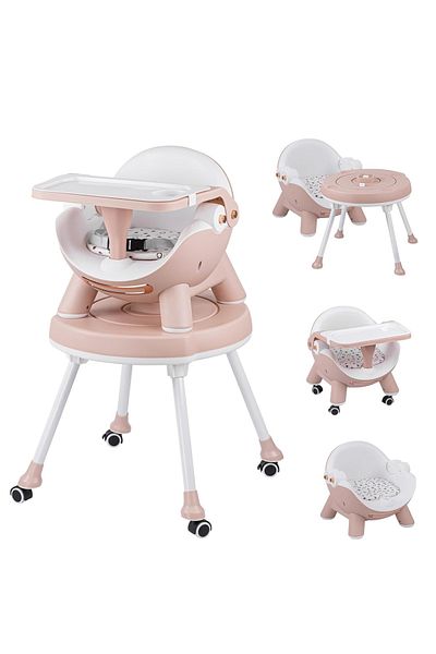ABYZ Multifunctional 3 in 1 baby dining chair, pink color