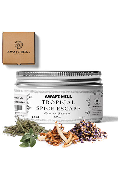AWAFI MILL مزيج بخور تروبيكال سبايس إسكيب - زجاجة ٢٨ غرام (١ أونصة)