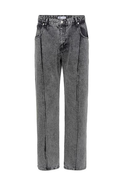 VAMOSCLO Relaxed Fit Jean Gray with Stitching Detail
