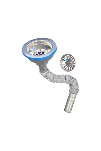 flores Flexible sink trap with large head 115 mm, grey, 1"1/2 - 32 mm