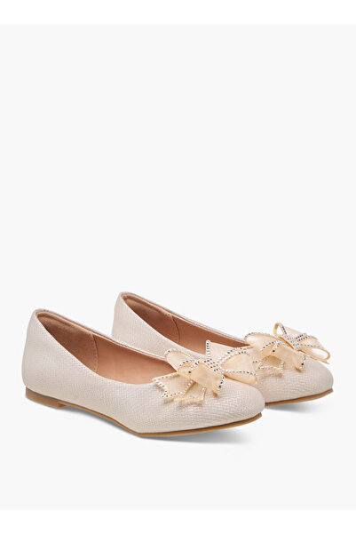 Celeste Girls' Bow Embellished Slip-On Ballerina Shoes