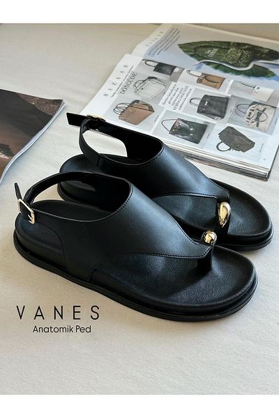Zuum Vanes Women's Sandals with Flip Flops - Black Skin