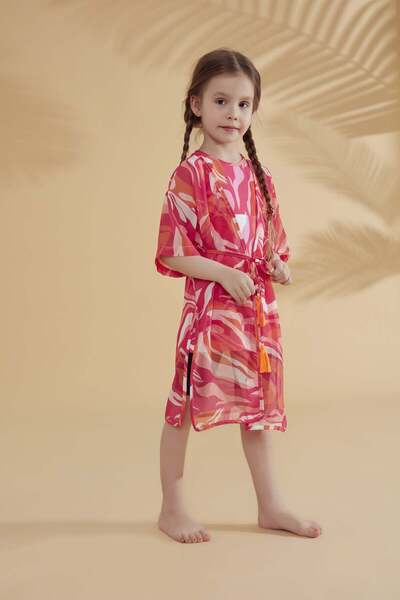 Marina Παιδικό μοτίβο φούξια κιμονό Kaftan P2335