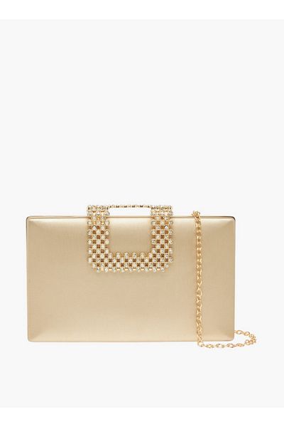 Flora Bella by Shoexpress Embellished Clutch with Chain Strap