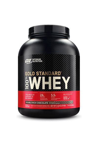 Optimum Nutrition Gold Standard 100% Whey Protein, Double Rich Chocolate, 5 LB