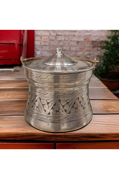 Bakır Center Copper Copper Copper Helke Copper Sell 3 Liter Yogurt Copper Copper Carved Hand Work