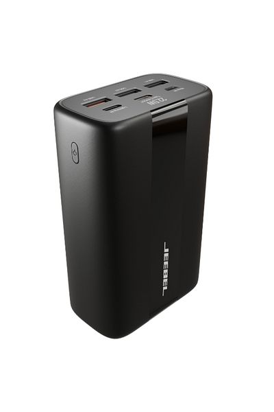 Jeebel 30000mAh Power Bank | 22.5W PD Fast Charging | USB-C, Lightning, Micro, 3 USB-A Ports | Black