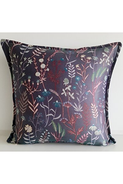 Fabric by Gülçin JAKAR DOKUMA KUMAŞ MÜRDÜM RENKLİ ÇİÇEKLER DESEN KIRLENT KILIFI