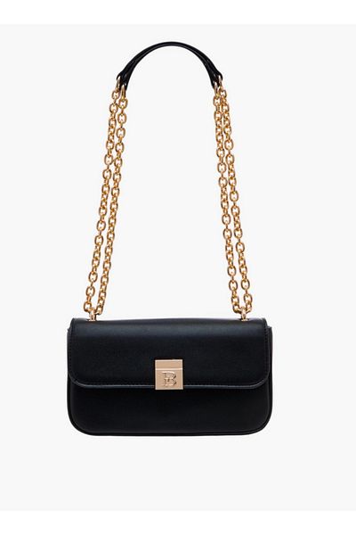 Flora Bella by Shoexpress Textured Crossbody Bag with Magnetic Flap Closure and Chain Strap